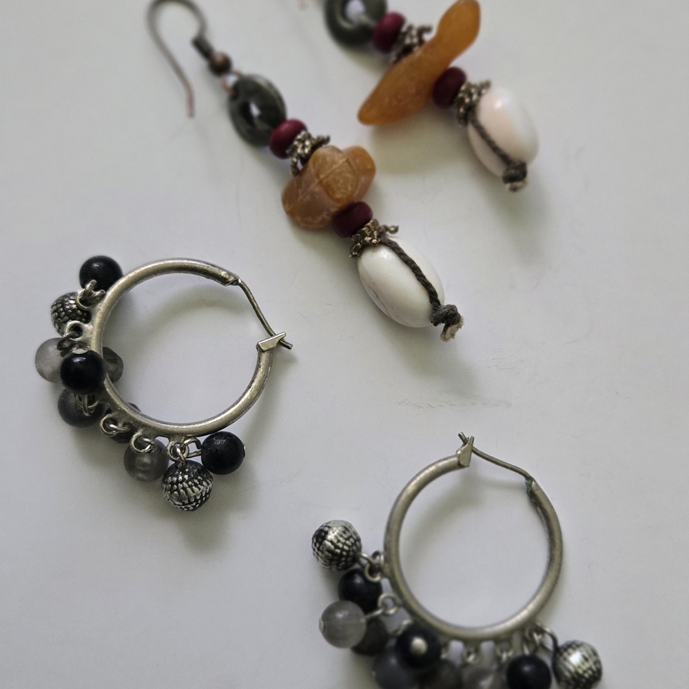 🌿 Boho Bundle | Beaded Hoops & Shell Drop Earrings